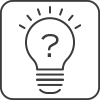 FAQ icon of a lightbulb