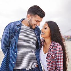 couple smiling at each other